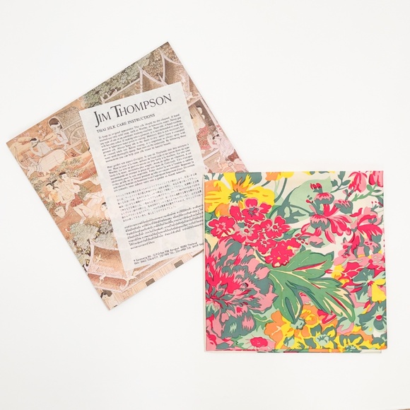 New Vintage Jim Thompson Thai Silk Scarf 3 - Picture 3 of 3